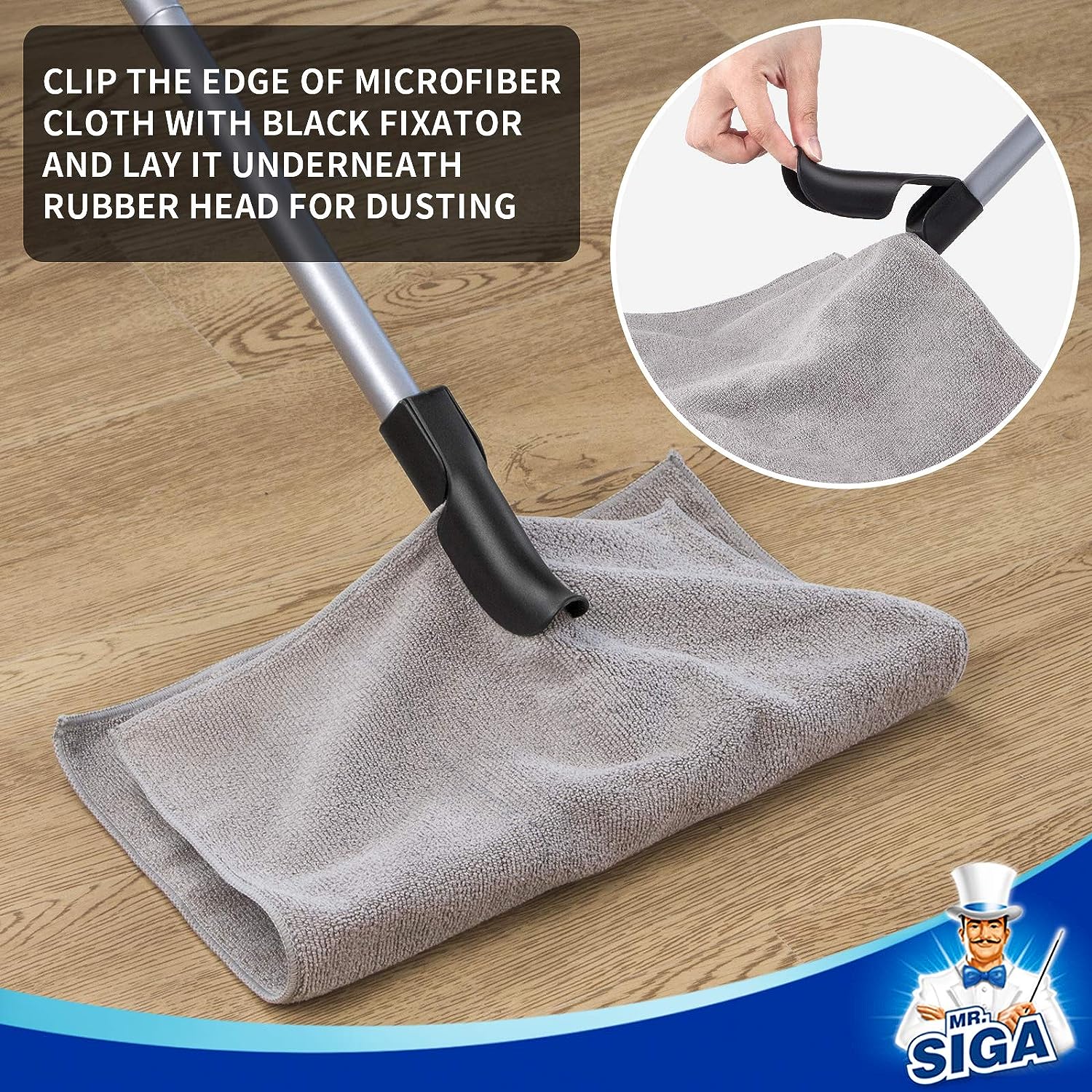 Hair Removal Rubber Broom with Built in Squeegee